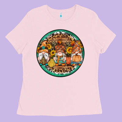 Fall Gnomes Round Earrings 4 Ladies Tee Designed By Artiststas