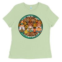 Matcha fall gnomes round earrings 4 Ladies Tee - Artiststas