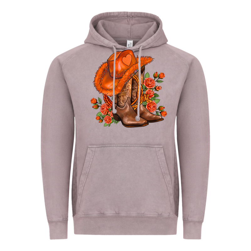 Orange  Cowgirl  And Roses Vintage Hoodie by AdoDesignShop | Teevron