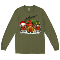 Army Green Christmas choir gnomes Long Sleeve Tee - BarkalooDesign