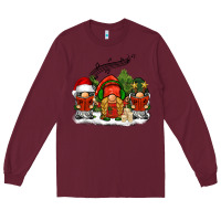Burgundy Christmas choir gnomes Long Sleeve Tee - BarkalooDesign
