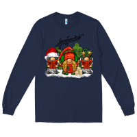 Navy Christmas choir gnomes Long Sleeve Tee - BarkalooDesign