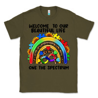 Army Green Autism rainbow Classic Tee - FaDigitalArtStudio