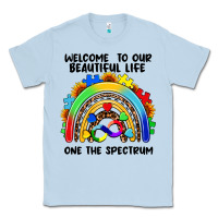 Dusty Blue Autism rainbow Classic Tee - FaDigitalArtStudio