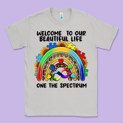 Autism Rainbow Classic Tee Designed By Fadigitalartstudio