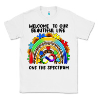 White Autism rainbow Classic Tee - FaDigitalArtStudio