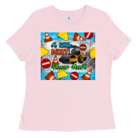 Bubblegum Pink a little dirt never hurt steam roller tumbler Ladies Tee - Artiststas