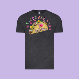 Tacos Are My Valentine Vintage Tee Designed By Cowhidedigitalart