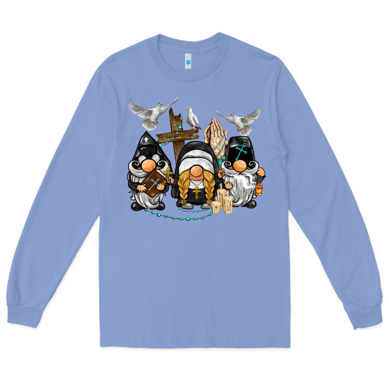 Pastor Nun Religious Gnome Long Sleeve Tee by BarkalooDesign | Teevron