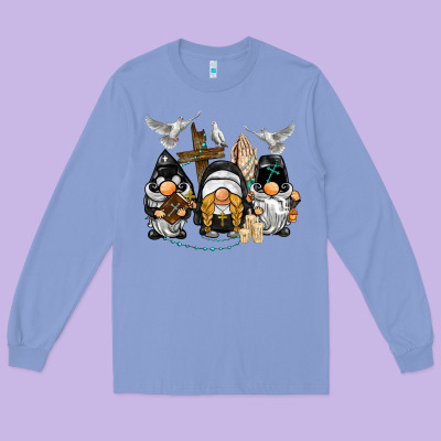Pastor Nun Religious Gnome Long Sleeve Tee Designed By Barkaloodesign