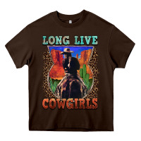 Chocolate Brown long live cowgirls Heavy Core Tee - FaDigitalArtStudio