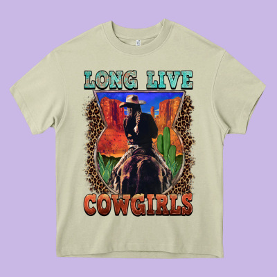 Long Live Cowgirls Heavy Core Tee Designed By Fadigitalartstudio