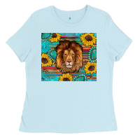 Baby Blue western lion tumbler Ladies Tee - Artiststas