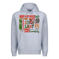 Heather Grey lunch lady Premium Hoodie - AdoDesignShop