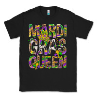 Black Mardi Gras Queen Classic Tee - BundleAndBundleShop