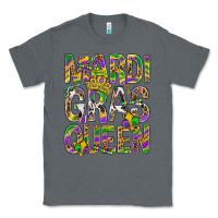 Charcoal Heather Mardi Gras Queen Classic Tee - BundleAndBundleShop