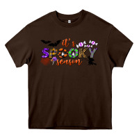Chocolate Brown it's spooky season Heavy Core Tee - BundleAndBundleShop