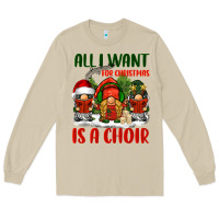 Mushroom all i want for christmas is a choir Long Sleeve Tee - BarkalooDesign