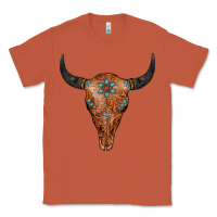 Copper Western Tooled Leather Bull Skull Classic Tee - Jasminsmagicworld