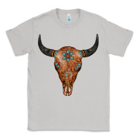 Moon Dust Western Tooled Leather Bull Skull Classic Tee - Jasminsmagicworld