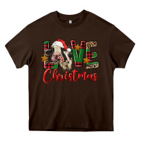 Chocolate Brown love christmas holstein heifer Heavy Core Tee - FaDigitalArtStudio