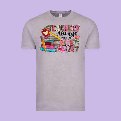 Teachers Always Make The Nice List Vintage Tee Designed By Cowhidedigitalart
