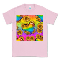 Bubblegum Pink Pride lgbtq leopard hearts and sunflowers seamless Classic Tee - BundleAndBundleShop