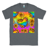 Charcoal Heather Pride lgbtq leopard hearts and sunflowers seamless Classic Tee - BundleAndBundleShop