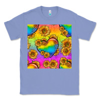 Colony Blue Pride lgbtq leopard hearts and sunflowers seamless Classic Tee - BundleAndBundleShop