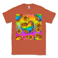 Copper Pride lgbtq leopard hearts and sunflowers seamless Classic Tee - BundleAndBundleShop