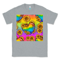 Heather Grey Pride lgbtq leopard hearts and sunflowers seamless Classic Tee - BundleAndBundleShop