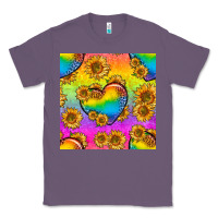 Lavender Pride lgbtq leopard hearts and sunflowers seamless Classic Tee - BundleAndBundleShop