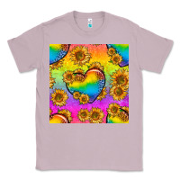Lilac Pride lgbtq leopard hearts and sunflowers seamless Classic Tee - BundleAndBundleShop