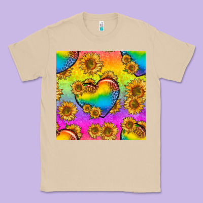 Pride Lgbtq Leopard Hearts And Sunflowers Seamless Classic Tee Designed By Bundleandbundleshop