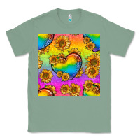 Sage Pride lgbtq leopard hearts and sunflowers seamless Classic Tee - BundleAndBundleShop