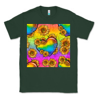Sports Green Pride lgbtq leopard hearts and sunflowers seamless Classic Tee - BundleAndBundleShop