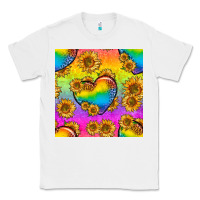 White Pride lgbtq leopard hearts and sunflowers seamless Classic Tee - BundleAndBundleShop