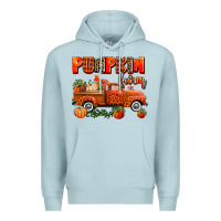 Blue Mist pumpkin farm truck Premium Hoodie - AdoDesignShop