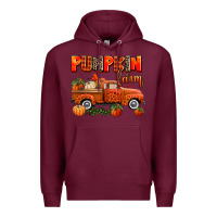 Burgundy pumpkin farm truck Premium Hoodie - AdoDesignShop