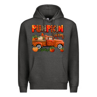 Charcoal Heather pumpkin farm truck Premium Hoodie - AdoDesignShop