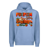 Colony Blue pumpkin farm truck Premium Hoodie - AdoDesignShop