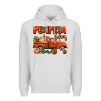 Dove Grey pumpkin farm truck Premium Hoodie - AdoDesignShop