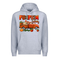 Heather Grey pumpkin farm truck Premium Hoodie - AdoDesignShop