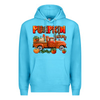 Ocean Blue pumpkin farm truck Premium Hoodie - AdoDesignShop