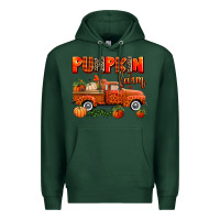 Sports Green pumpkin farm truck Premium Hoodie - AdoDesignShop