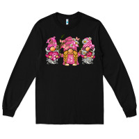 Black breast cancer gnome Long Sleeve Tee - BarkalooDesign