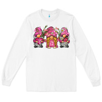 White breast cancer gnome Long Sleeve Tee - BarkalooDesign