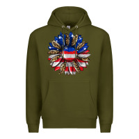 Army Green american flag leopard Premium Hoodie - RanaPortraitStore