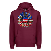 Burgundy american flag leopard Premium Hoodie - RanaPortraitStore