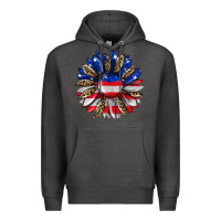 Charcoal Heather american flag leopard Premium Hoodie - RanaPortraitStore